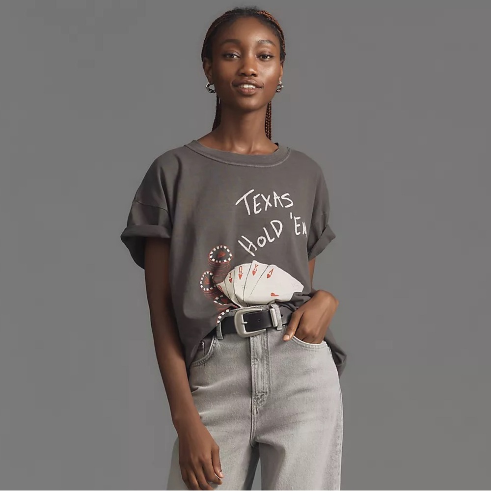Anthropologie Girl Dangerous Texas Hold ‘Em Graphic Tee Size: S